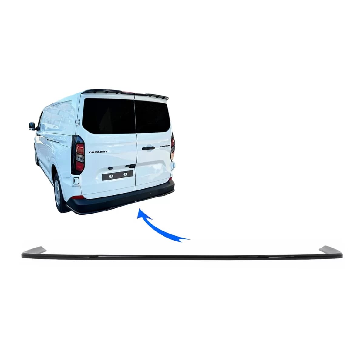 Rear Bumper Splitter suitable for Ford Transit Custom Mk2 / Tourneo Mk2 (2023-) / VW T7 (With Mudflaps)