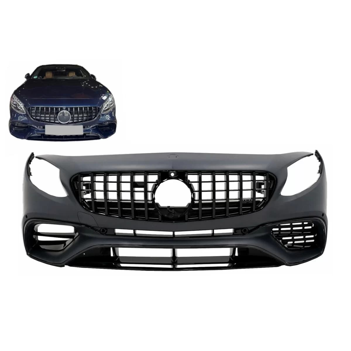 Front Bumper suitable for Mercedes S-Class Coupe C217 (2015-2021) S63 Design All Black