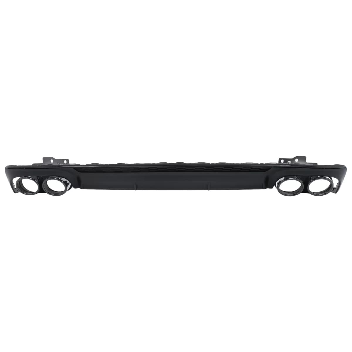 Rear Bumper Valance Diffuser with Exhaust Tips suitable for Audi A6 C8 4K Avant Sedan S-Line (2018-2022) S6 Design Black