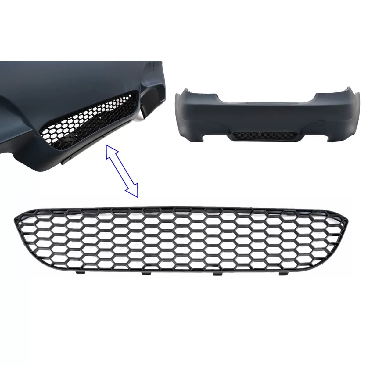 Rear Bumper Middle Lower Grille suitable for BMW 5 Series E60 (2003-2010) M5 Design