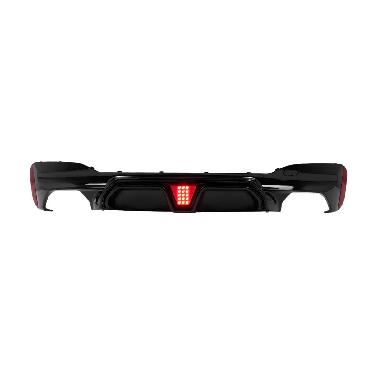 Rear Bumper Diffuser with LED suitable for BMW 5 Series G30 G31 Limousine Touring (2017-2024) M5 Design Piano Black