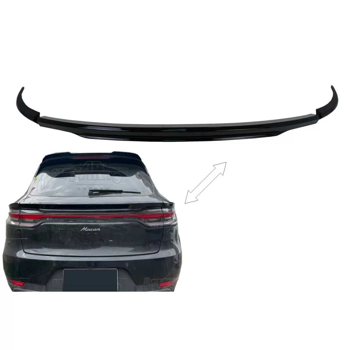 Middle Trunk Spoiler Wing suitable for Porsche Macan Facelift SUV 95B (2019-2021) Black