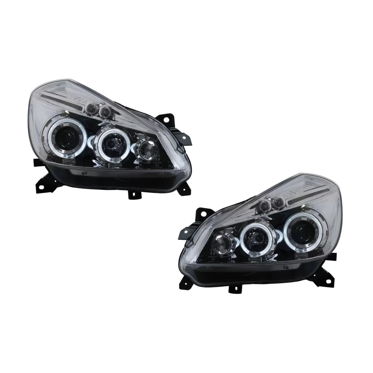 Angel Eyes Headlights suitable for Renault Clio III (2005-2009) Chrome
