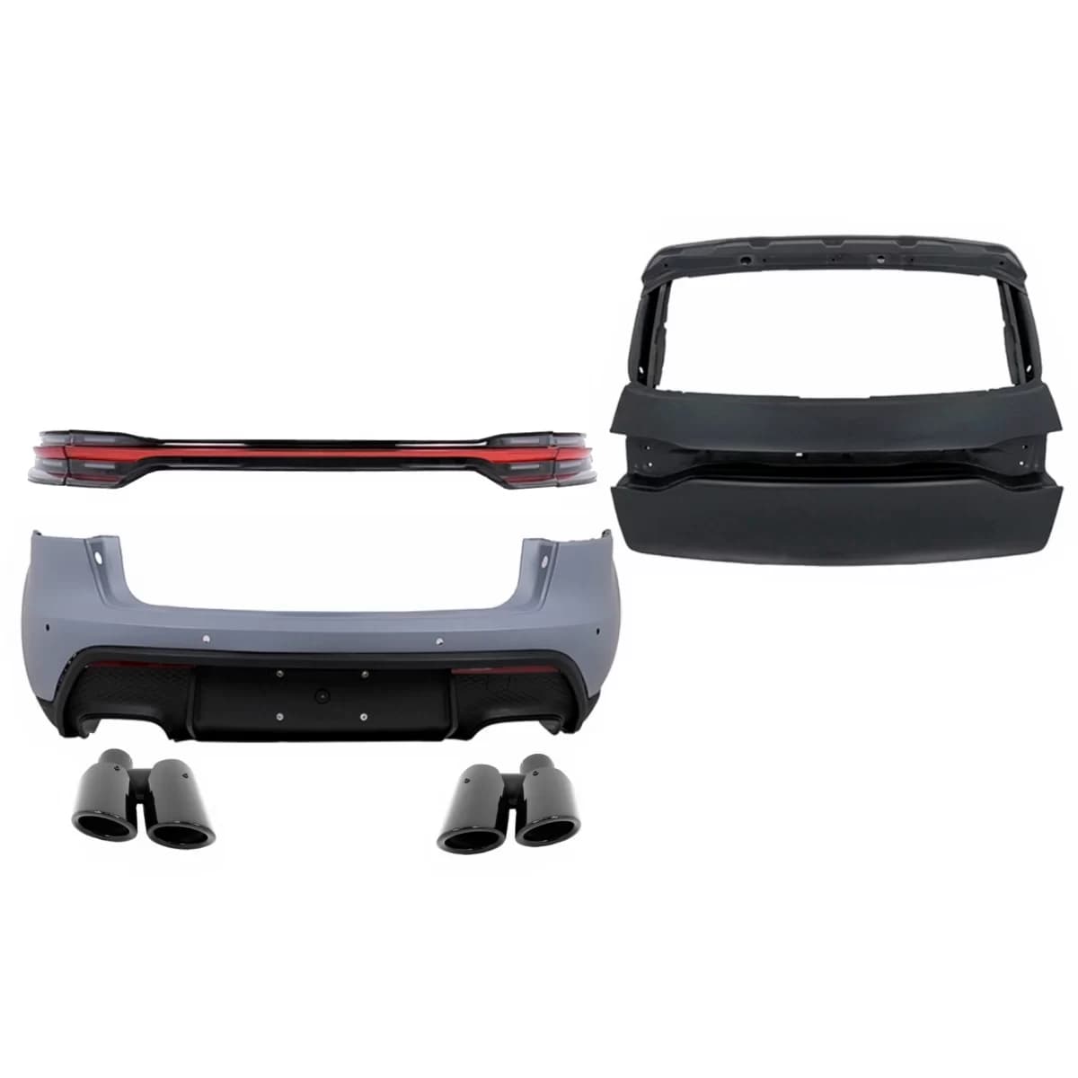 Rear Bumper Tailgate Conversion Kit suitable for Porsche Macan 95B (2014-2023) Upgrade to GTS Design