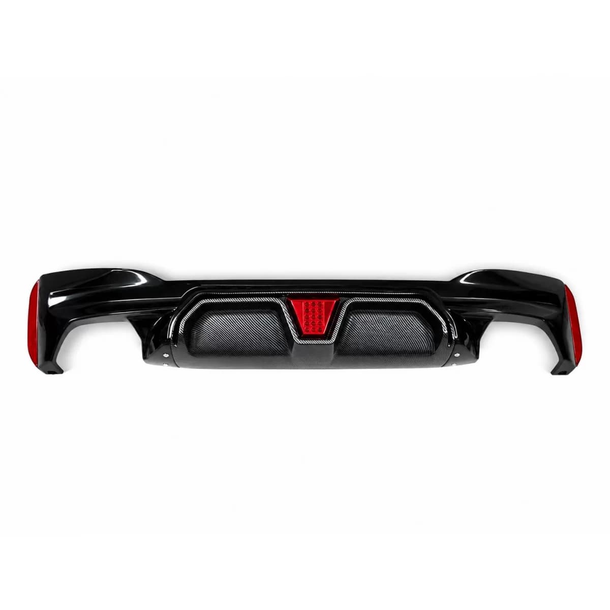 Rear Bumper Diffuser with LED suitable for BMW 5 Series G30 G31 Limousine Touring (2017-2024) M5 Design Carbon Insertion