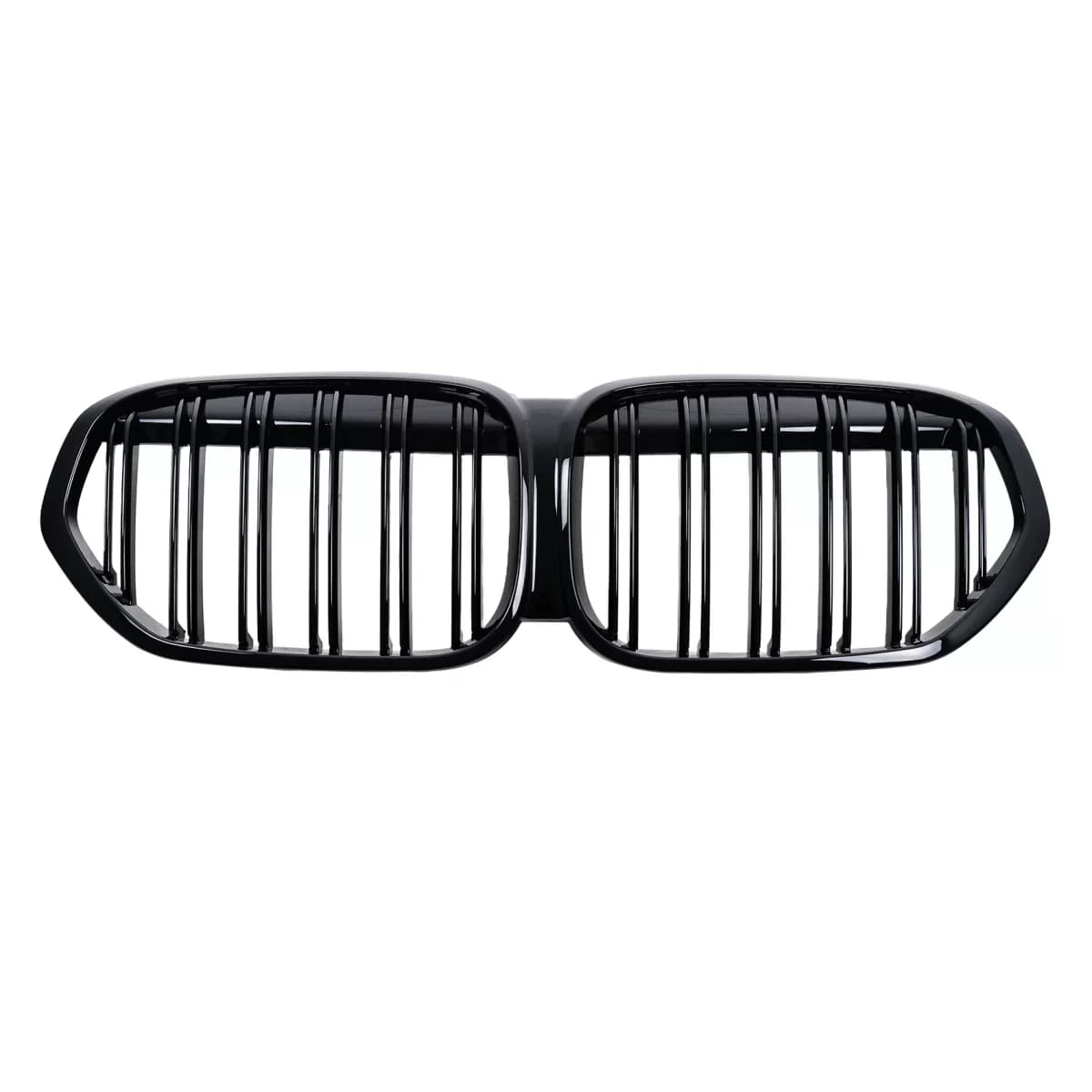 Central Kidney Grille suitable for BMW X1 SUV F48 LCI (2020-2022) Double Stripe Piano Black