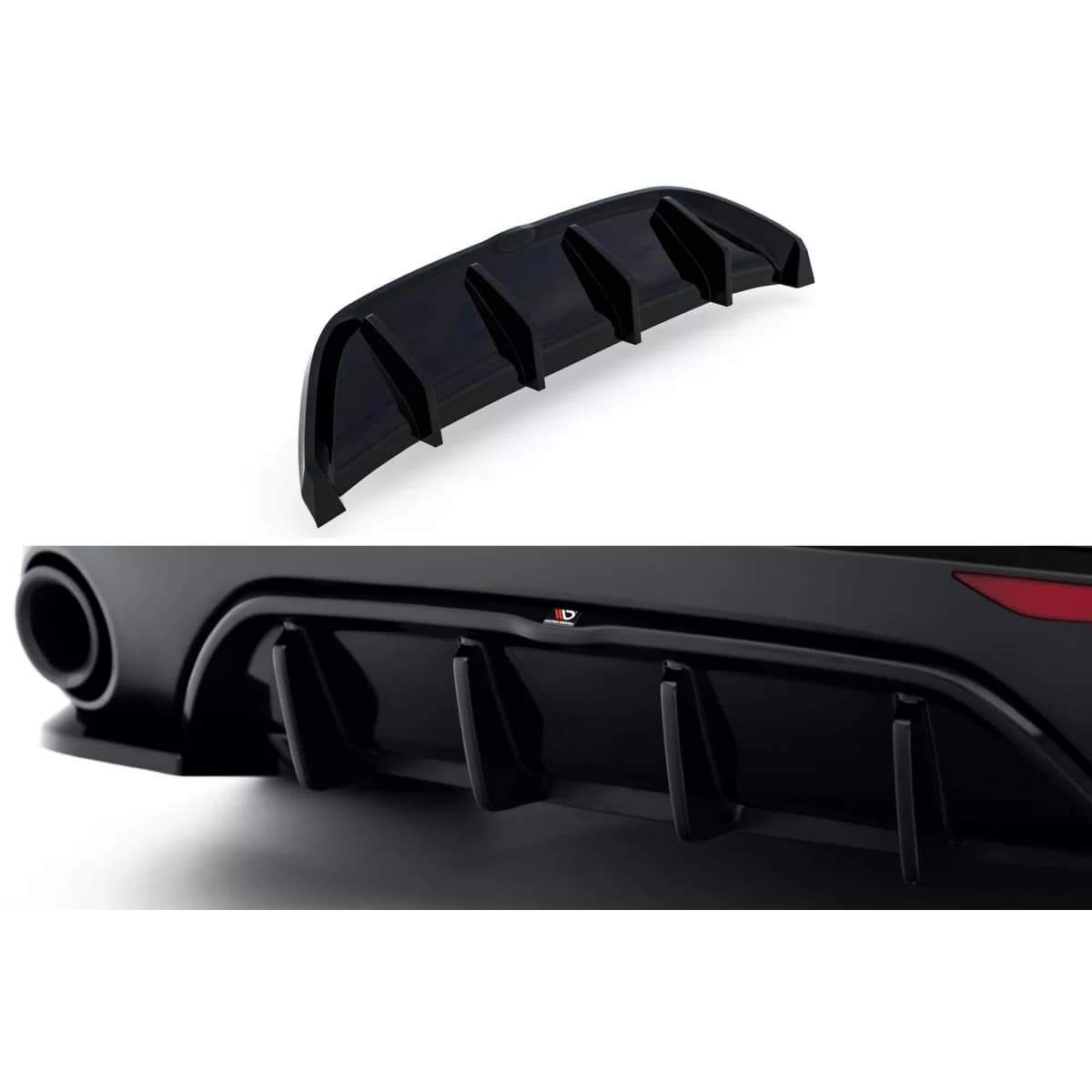 Maxton Design additive for rear bumper diffuser suitable for Alfa Romeo Stelvio after 2016, black lacquer