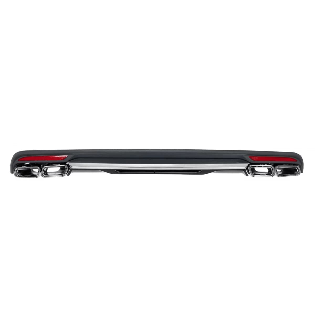 S63 type diffuser with chrome tips for rear AMG bumper suitable for Mercedes S-Class W222 2013-2017 -oo--oo-, with chrome trim