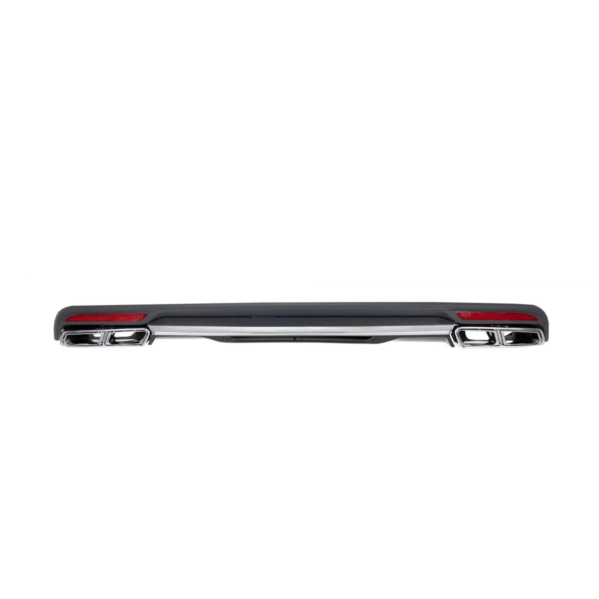 S65 type diffuser with chrome tips suitable for rear AMG bumper on Mercedes S-Class W222 after 2013 -oo--oo-, with chrome trim