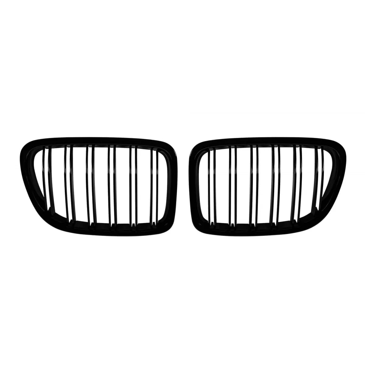 Double slatted kidney grilles in black lacquer suitable for BMW X1 E84 2009-2015