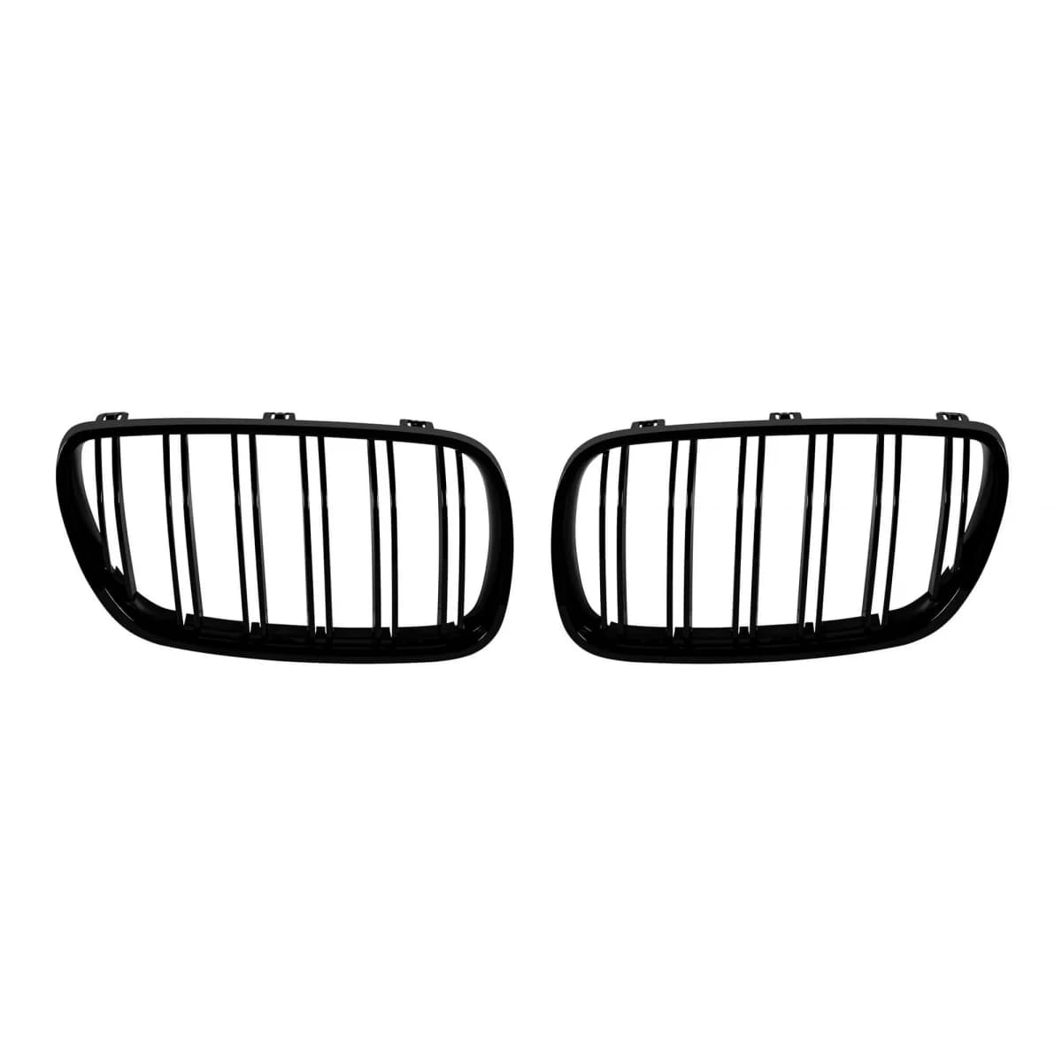 Double slat kidney grilles black gloss suitable for BMW X3 E83 2007-2010
