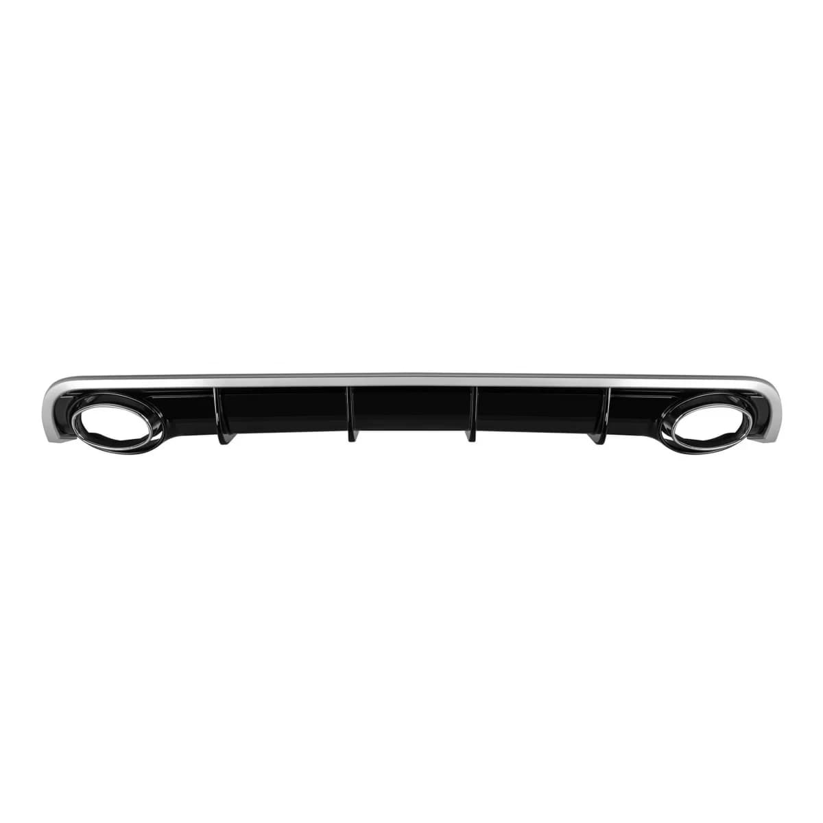 RS6 type diffuser with chrome tips suitable for standard rear bumper of Audi A6 C7 4G 2011-2015 sedan, wagon -o---o-