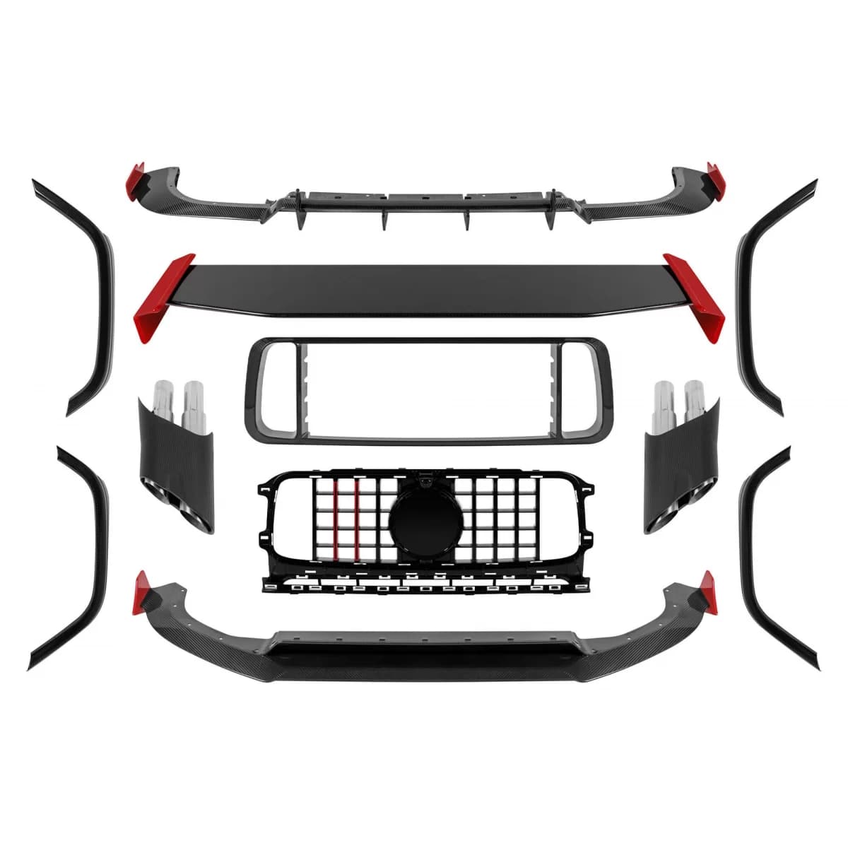 Carbon B design package suitable for Mercedes G-Class W464 after 2018 for the model equipped with BRABUS bumpers