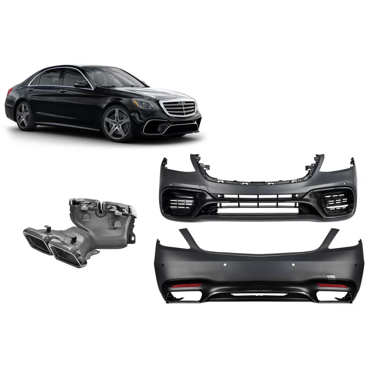 A Design package type S63 suitable for Mercedes S-Class W222 2017-2020, without side skirts