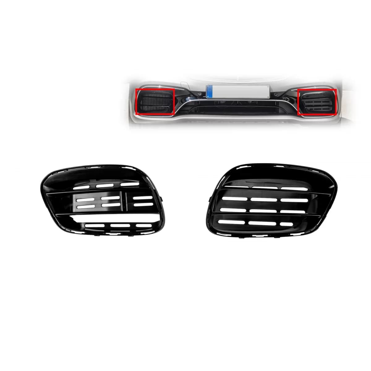 Front grille set suitable for A Design S63 bumper for Mercedes S-Class W222 2017-2020, left and right