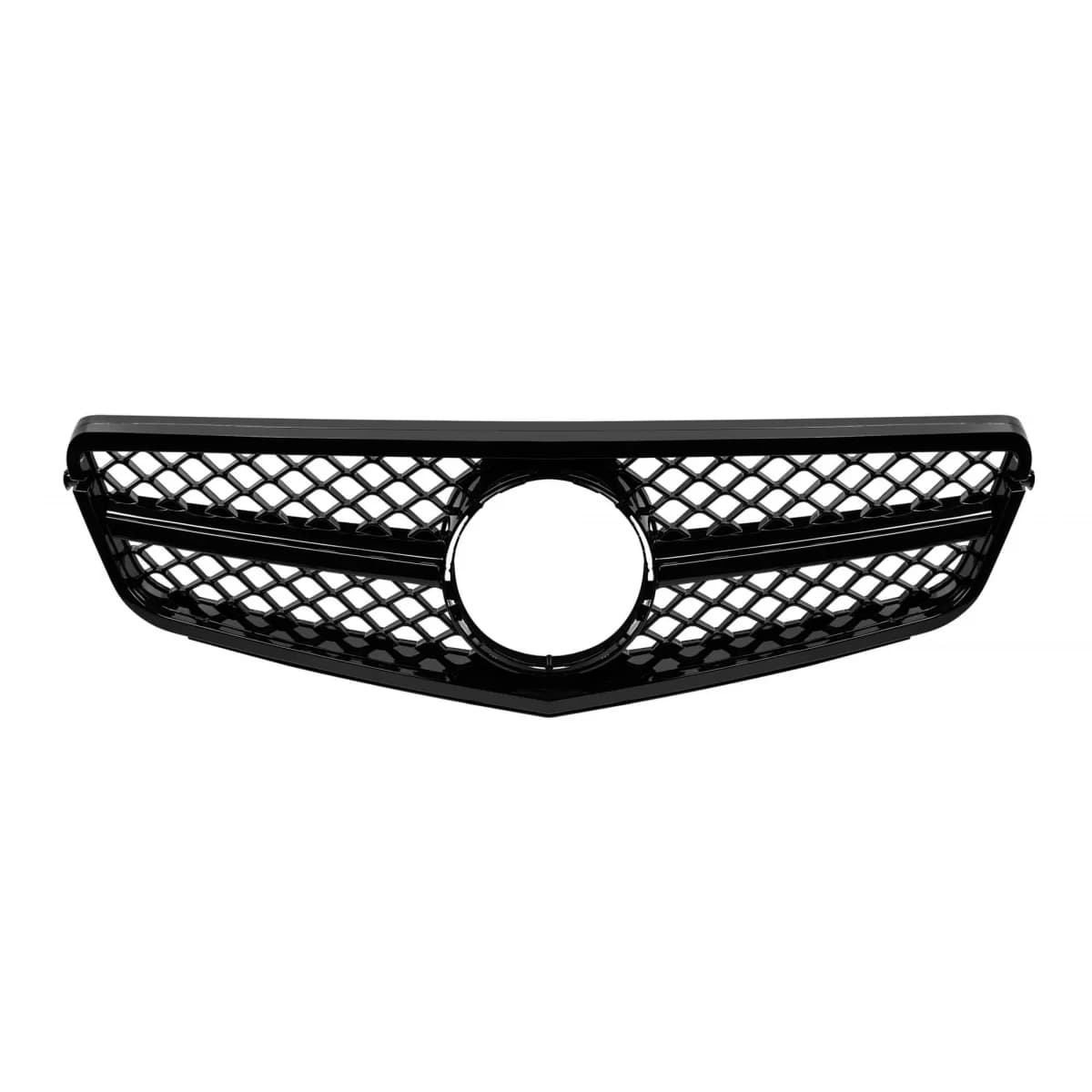 Black lacquer A Design grille type C63 suitable for Mercedes C-Class W204 sedan, wagon, coupe 2007-2014 with a single beam