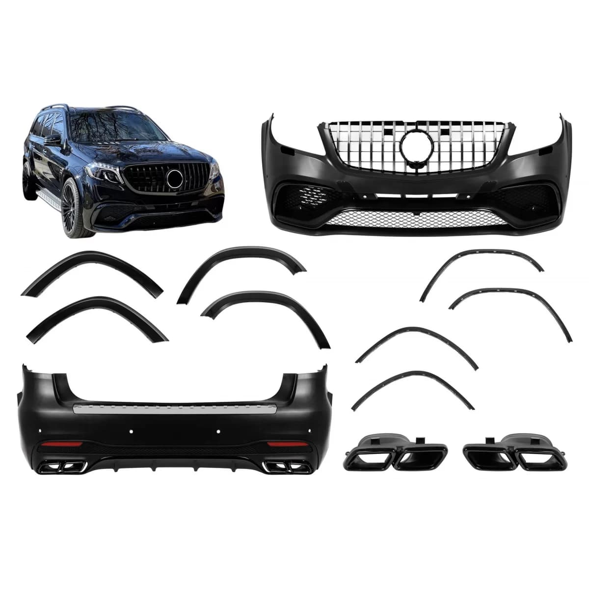 Tuning package type 63 suitable for Mercedes GL X166 2012-2015 conversion to GLS X166 2015-2018