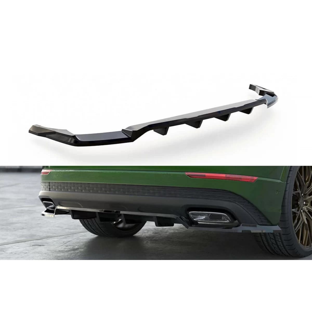 Maxton Design spoiler suitable for rear bumper of Audi Q8 after 2023, black lacquer