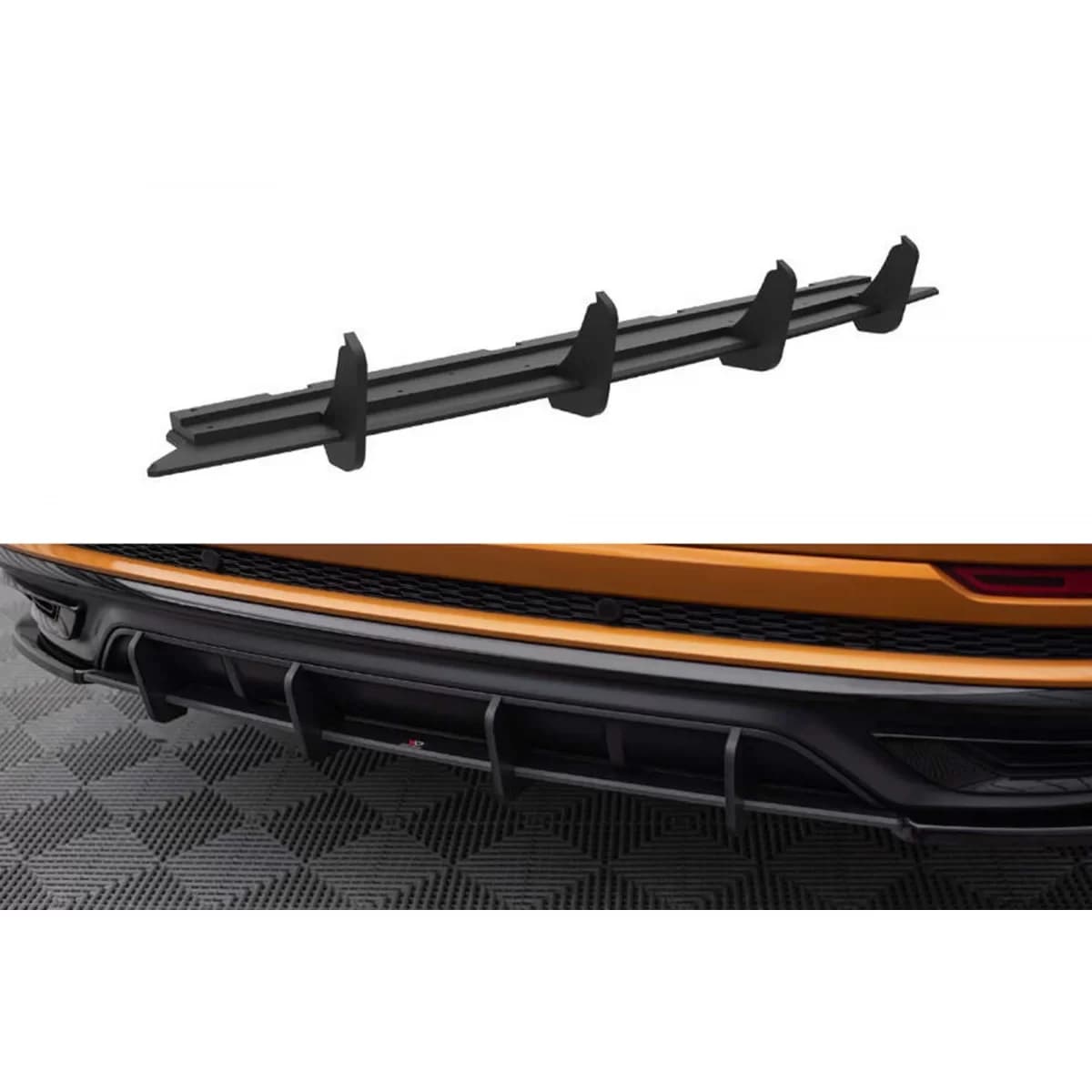 Maxton Design add-on for diffuser suitable for Audi Q8 S-Line 2018-2023, matte black