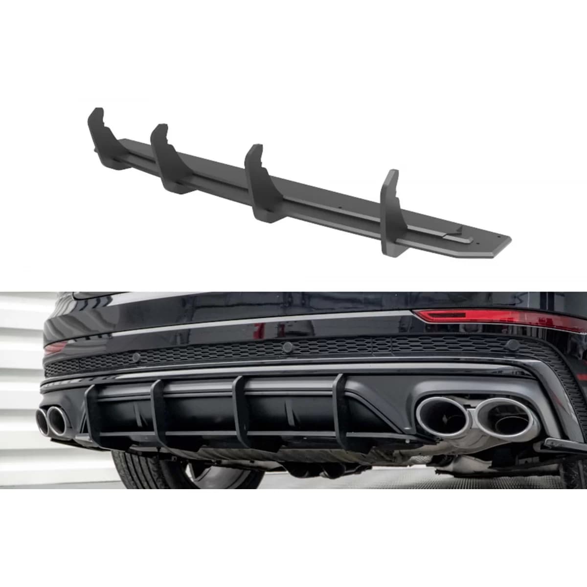 Maxton Design diffuser extension suitable for Audi SQ8 2019+, matte black