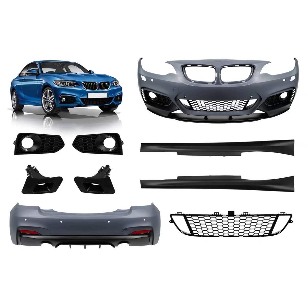 M Performance Design Design package suitable for BMW Series 2 F22 Coupe, F23 Cabriolet 2013-2018 with PDC, without halogens -o--o-