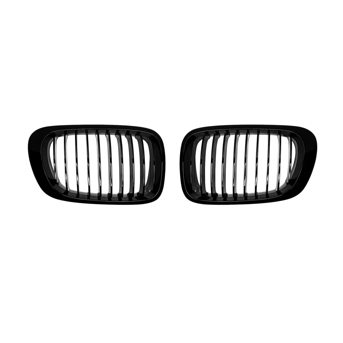 Single rib kidney grilles in black lacquer suitable for BMW 3 Series E46 Coupe, E46 Convertible 1999-2003