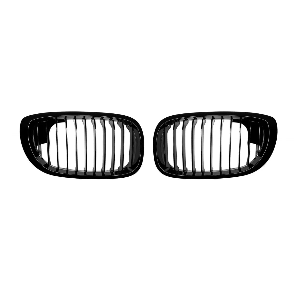 Single rib kidneys in black lacquer suitable for BMW 3 Series E46 Coupe, E46 Convertible 2003-2006