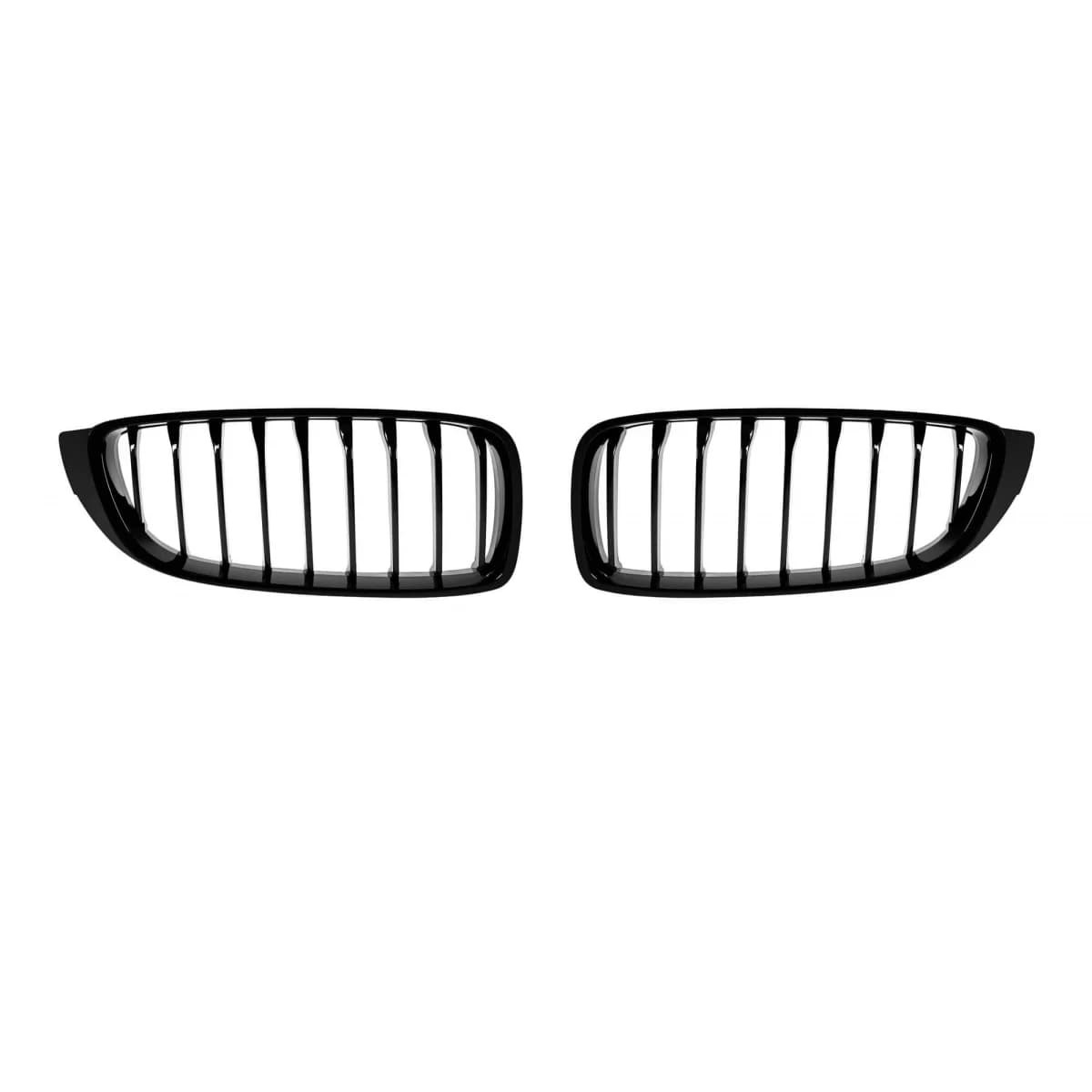 Black kidney grilles suitable for BMW Series 4 F32, F33, F36 2013-2021 with single slats