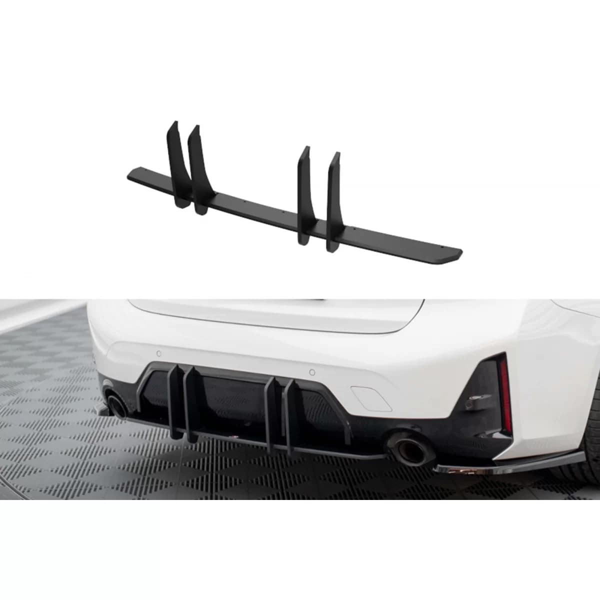 Maxton Design add-on for diffuser suitable for BMW 3 Series M Package G20, G21 after 2022, matte black
