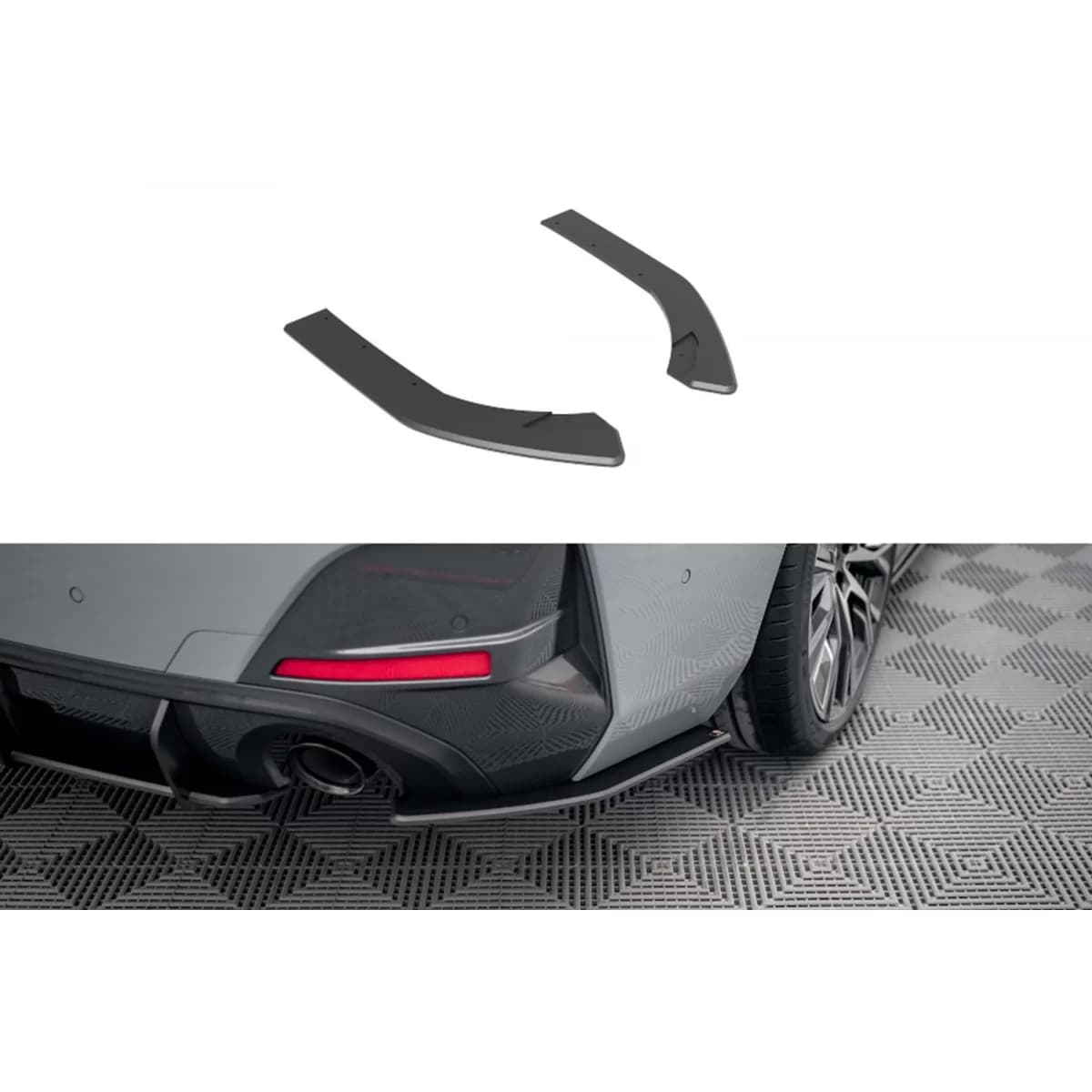 Maxton Design side extensions suitable for rear bumper of BMW 4 Series Gran Coupe G26 after 2021, matte black