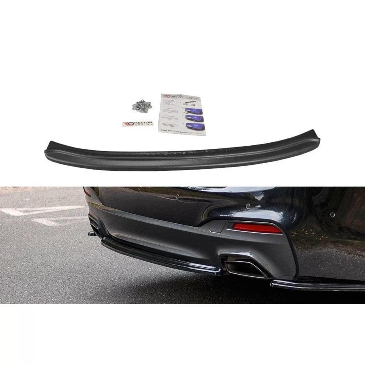 Maxton Design additive for rear diffuser suitable for BMW 5 Series G30, G31 after 2017, black lacquer