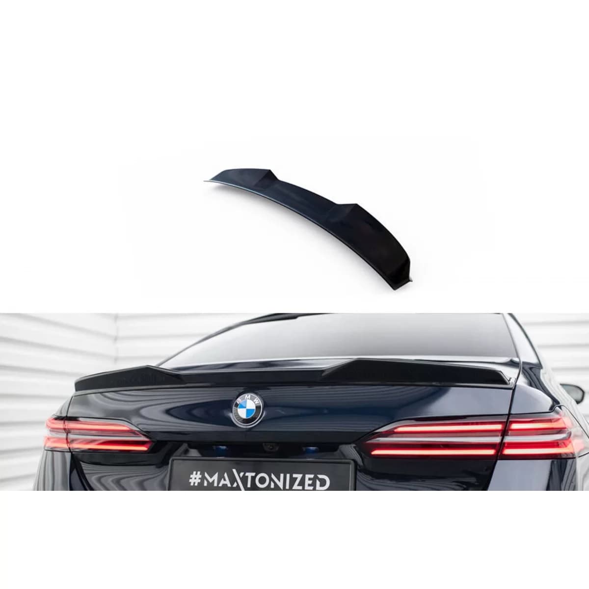 Maxton Design spoiler suitable for BMW 5 Series G60 trunk with M package after 2023, black lacquer