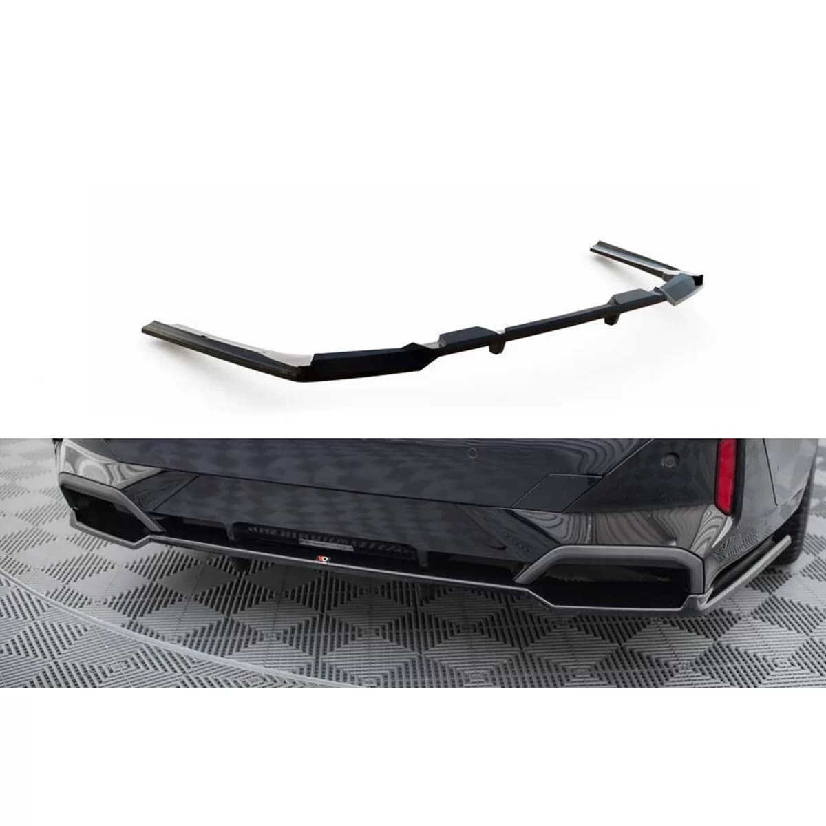 Maxton Design version 1 spoiler suitable for rear M bumper on BMW 5 Series G60 after 2023, black lacquer