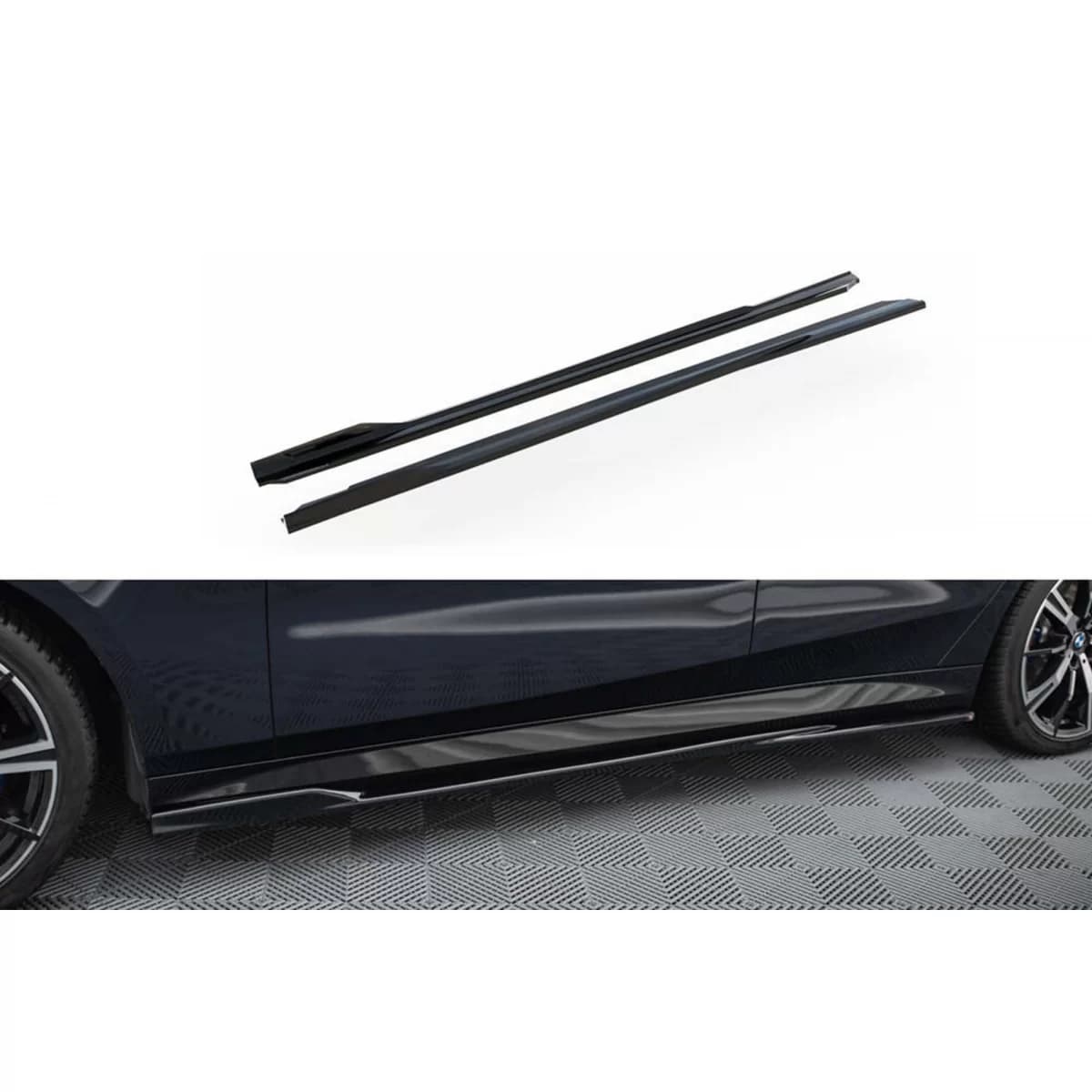 Maxton Design version 1 additives suitable for BMW 5 Series G60 with M package after 2023, black lacquer