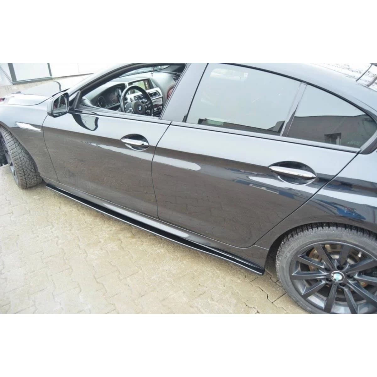 Maxton Design additives for M Technik side skirts suitable for BMW 6 Series Gran Coupe F06 after 2013, black lacquer