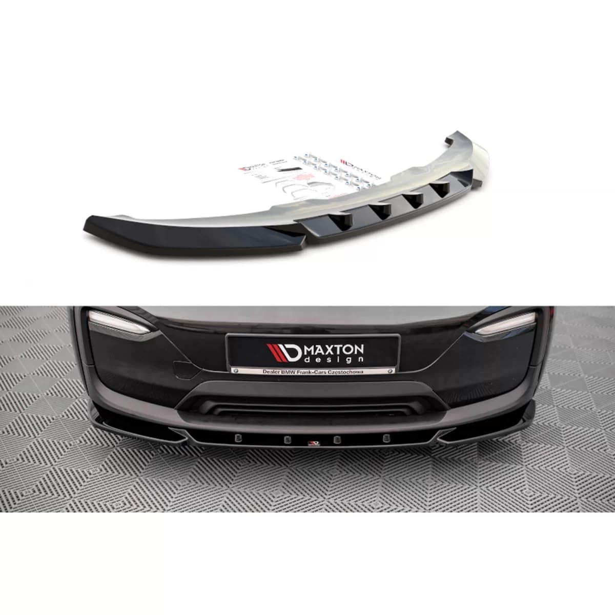 Maxton Design version 2 spoiler suitable for front bumper of BMW i3 2017-2022, black lacquer