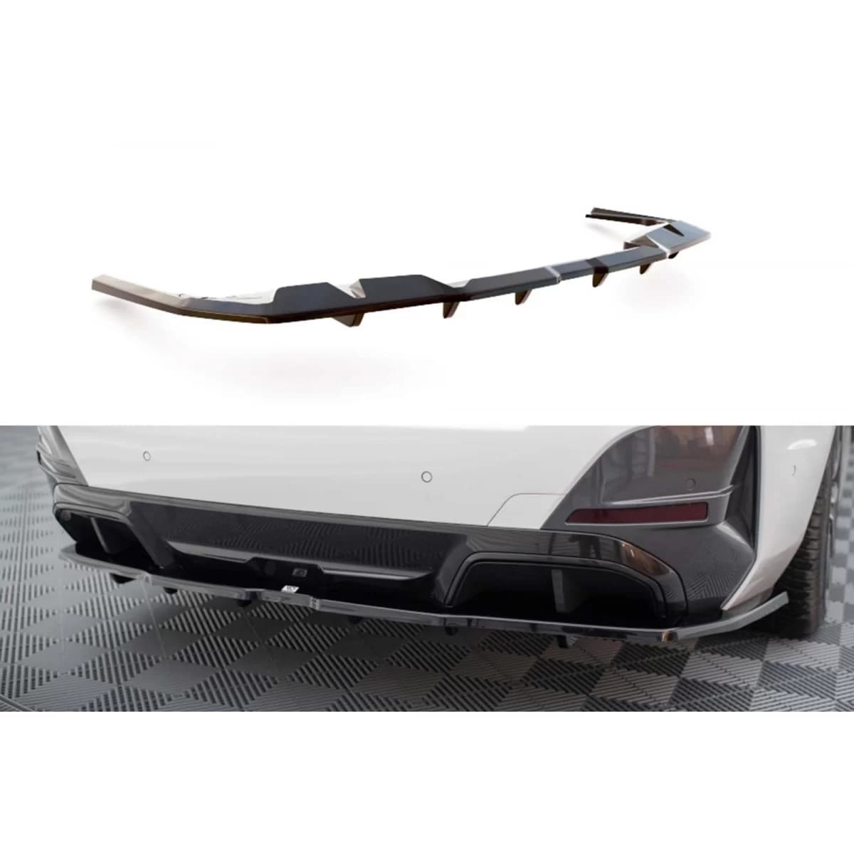 Maxton Design version 1 spoiler suitable for rear bumper of BMW i4 G26 with M package after 2021, black lacquer