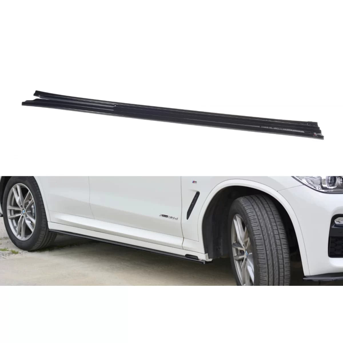 Maxton Design M Technik type add-ons suitable for BMW X3 G01 thresholds after 2018, black lacquer
