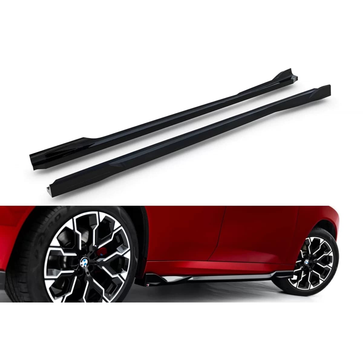 Maxton Design additives suitable for BMW X3 G45 side skirts with M package after 2024, black lacquer