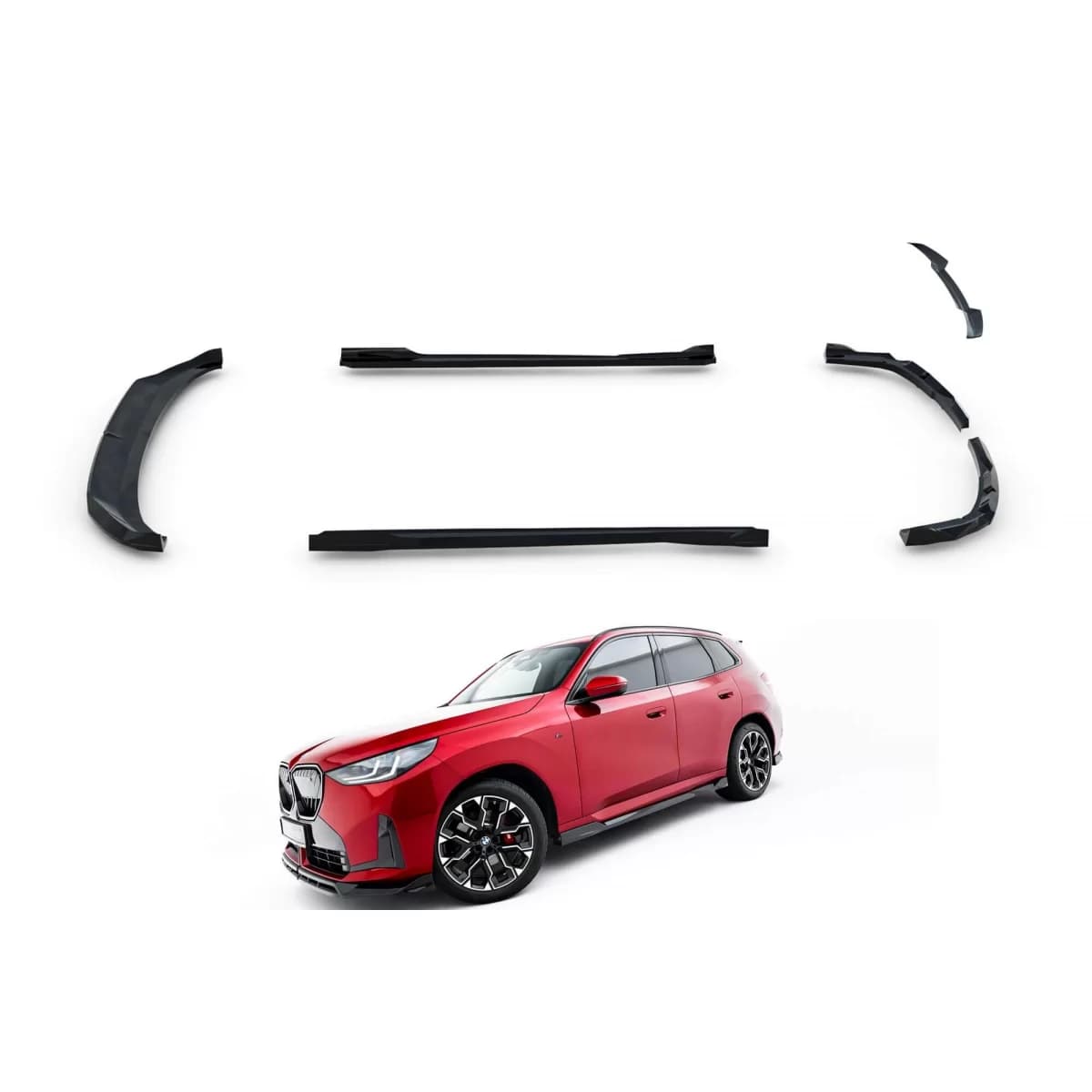 Maxton Design kit for side skirts, front and rear bumper, and roof suitable for BMW X3 G45 with M package after 2024, black lacquer