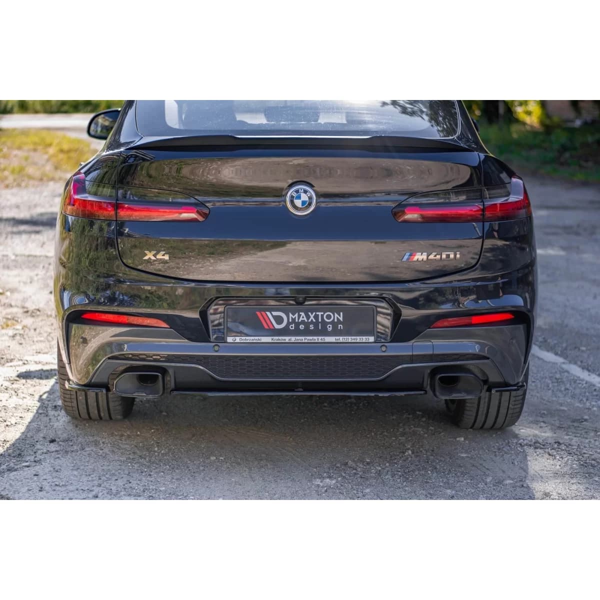 Maxton Design side extensions suitable for rear M Technik bumper for BMW X4 G02 after 2018, black lacquer