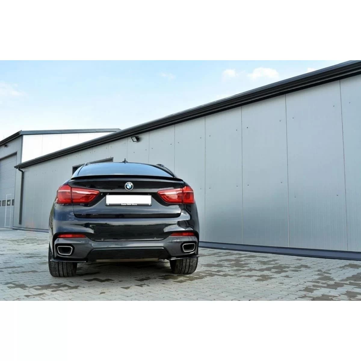 Maxton Design side extensions suitable for rear M Technik bumper for BMW X6 F16 after 2014, black lacquer