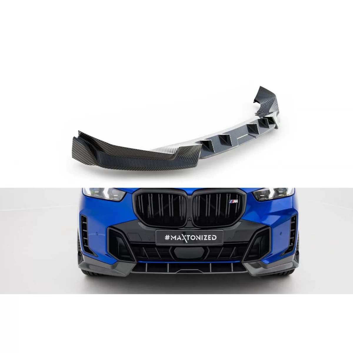 Maxton Design carbon spoiler suitable for front bumper of BMW X5 G05 with M package after 2023