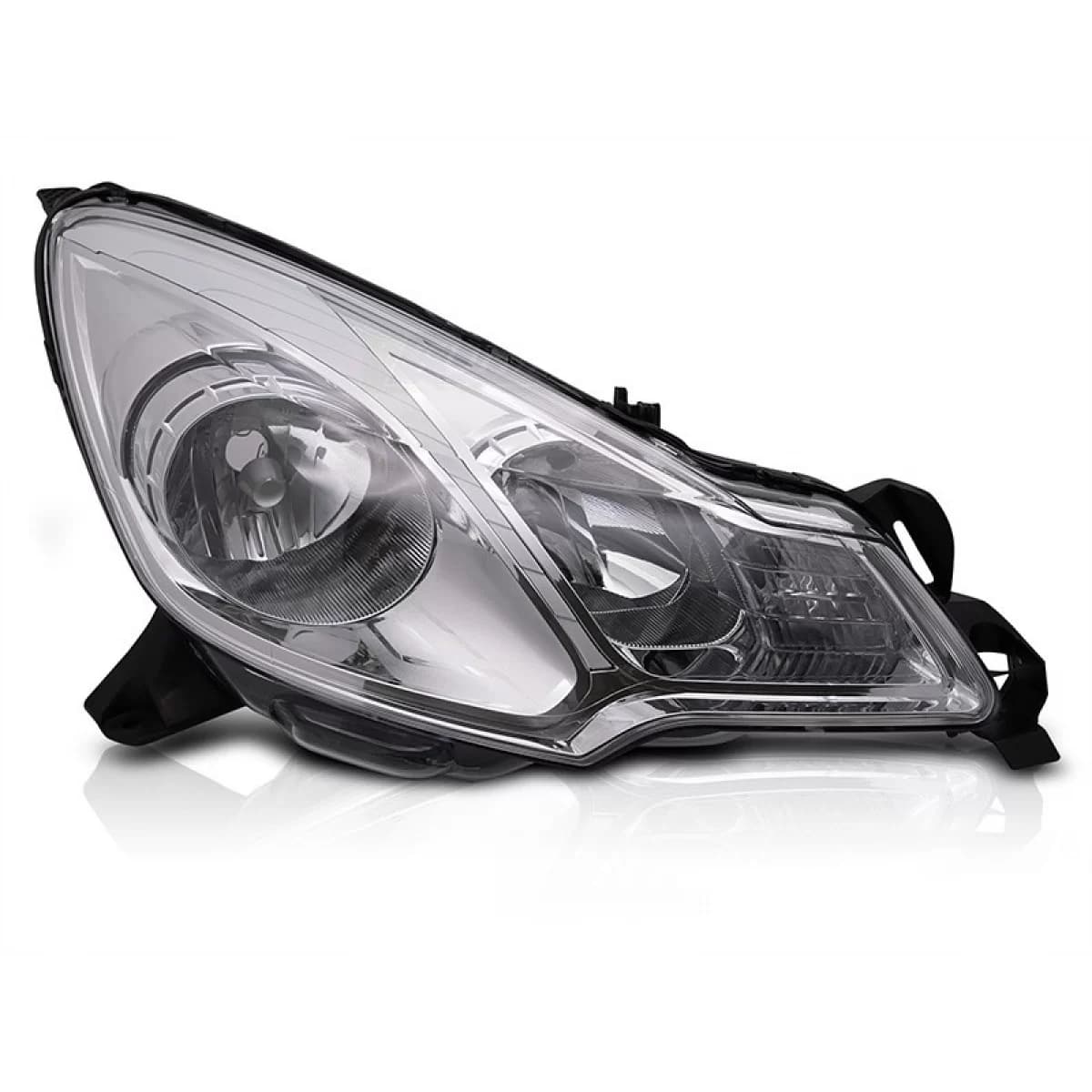 Right reflector headlight suitable for Citroen C3 2009-2012 with chrome base