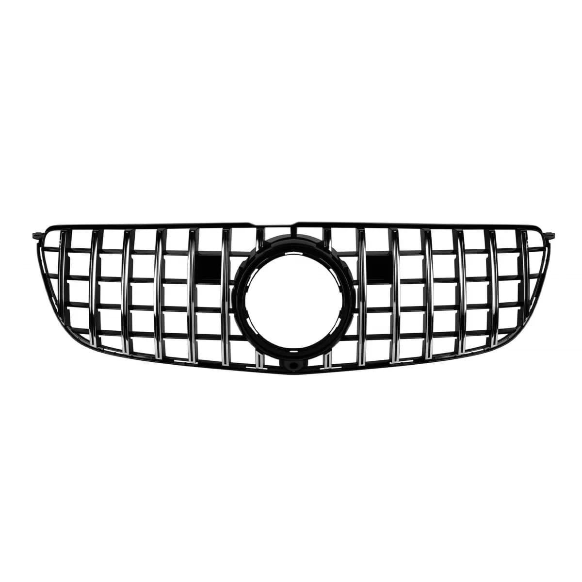 Chrome/black GT style grille suitable for Mercedes GLS X166 2016-2019 with camera opening
