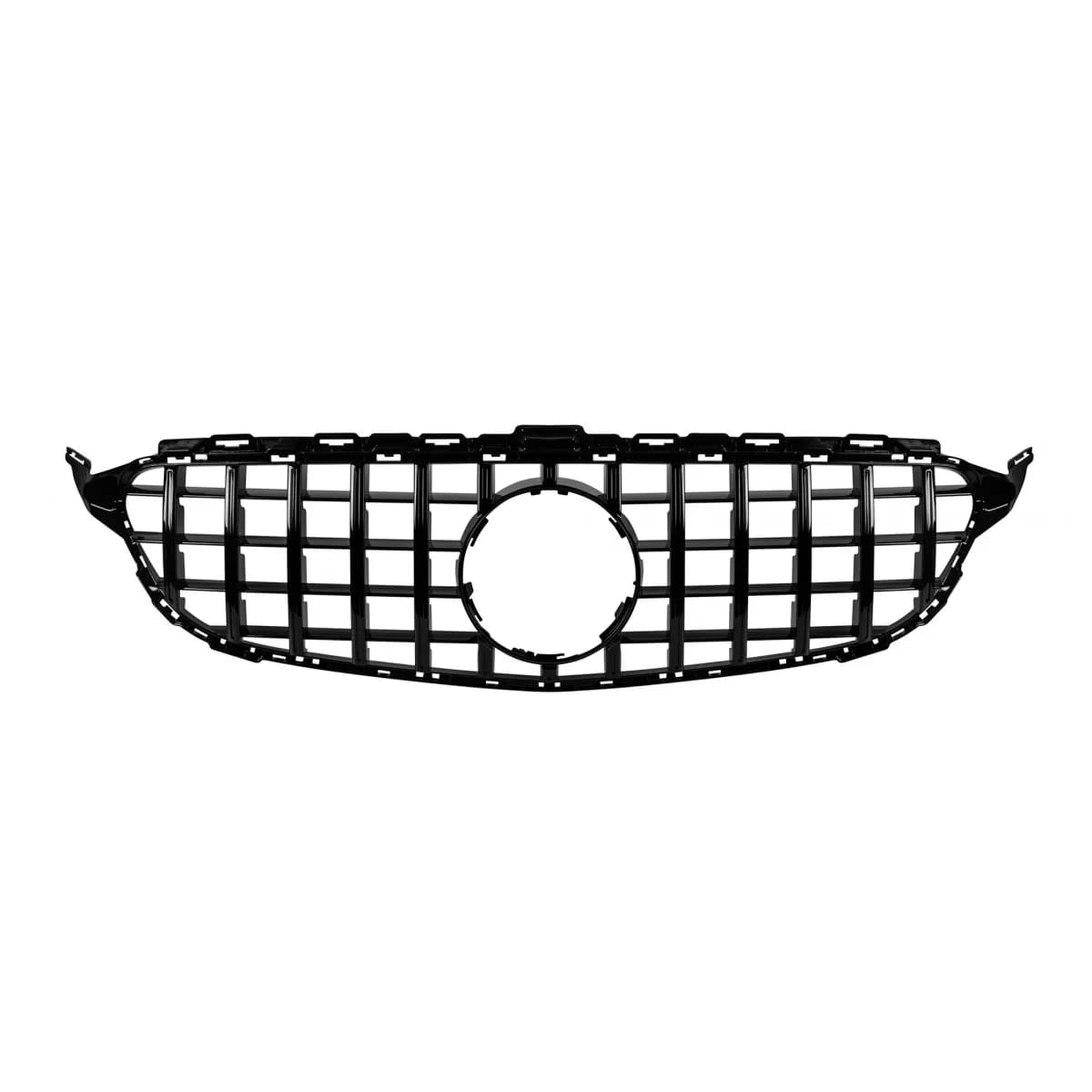Black lacquer GT-R type grille suitable for Mercedes C-Class W205 sedan, S205 estate, C205 coupe 2014-2018 without camera opening