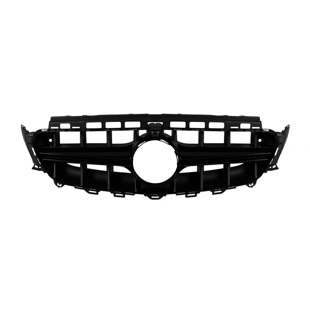 Black lacquer grille type E63 A Design suitable for Mercedes E-Class W213 sedan, S213 estate, C238 coupe, A238 convertible 2016-2019 with opening for camera
