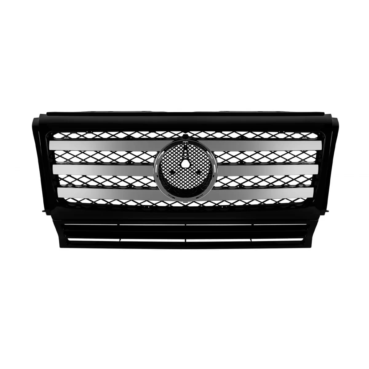 CHROME/BLACK GRILLE WITH THREE RAYS SUITABLE FOR MERCEDES G CLASS W463 1990-2018