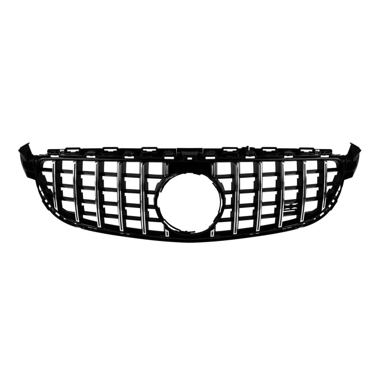 Chrome/black GT style grille suitable for C63 Mercedes C-Class W205 sedan, S205 estate 2014-2020 without camera opening, for the model with A Design C63 front bumper