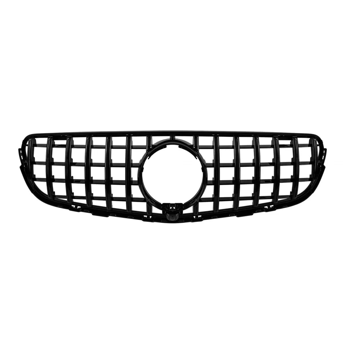 Black lacquer GT type grille suitable for Mercedes GLC SUV X253, GLC Coupe C253 2015-2018 with camera opening